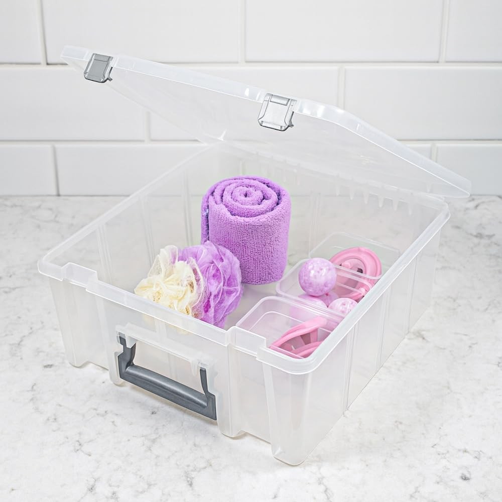 Super Satchel Double Deep Compartment Box - Art Storage with 8 Removable Comp...