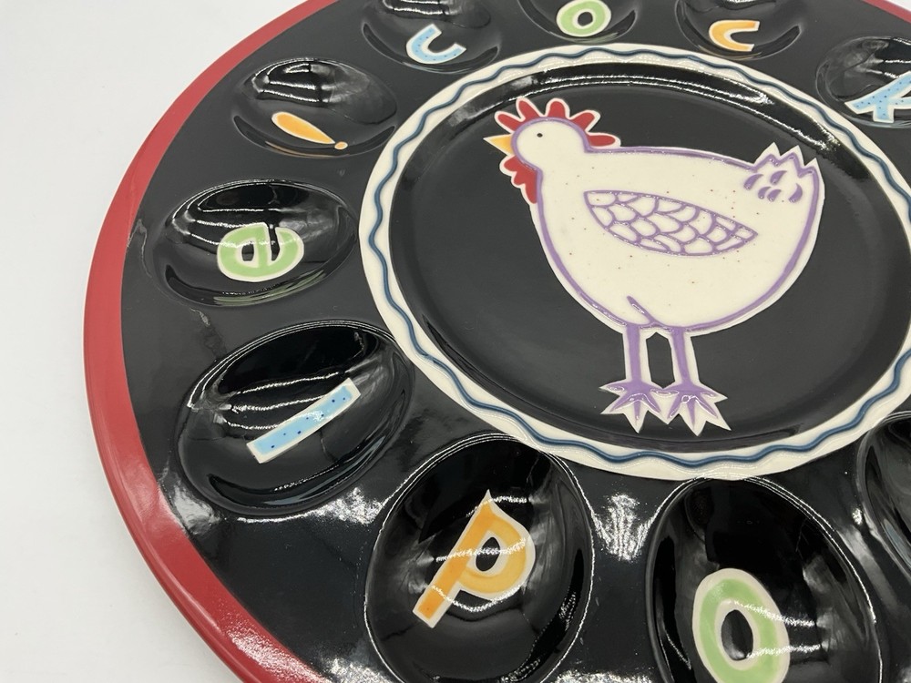 Cocadoodle Deviled Egg Platter by Becky Denny Vintage Serving Ware