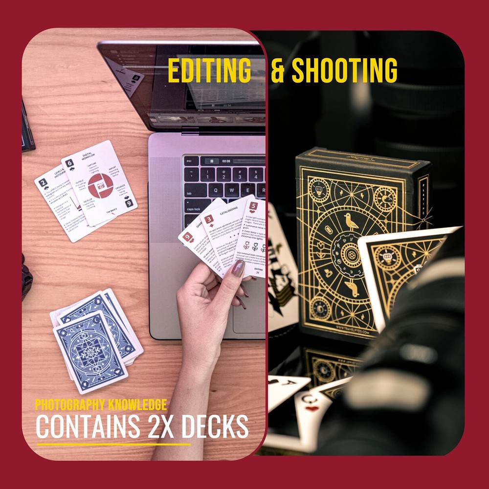 The Photography Deck - Shooting & Editing Cheat Sheet Cards - Essential Guide...