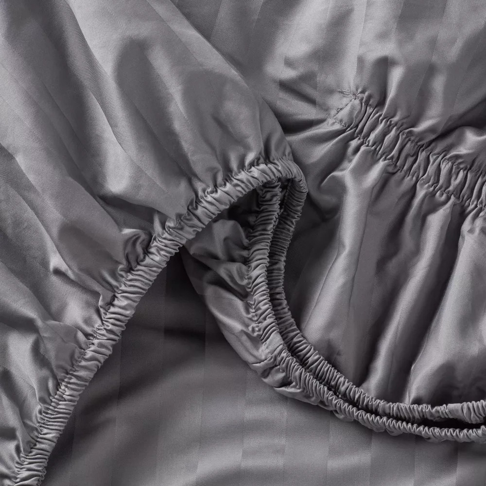 King 800 Thread Count Hotel Collection Sheet Set Damask Dark Gray Hem