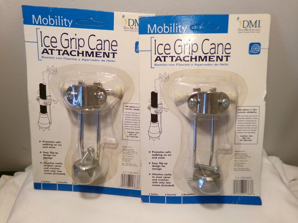 2 DMI Mobility Ice Grip Cane Attachments