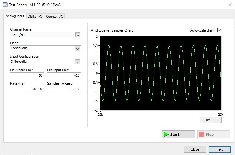 National Instruments NI USB-6210 Multifunction I/O Device, DAQ, Data Acquisition
