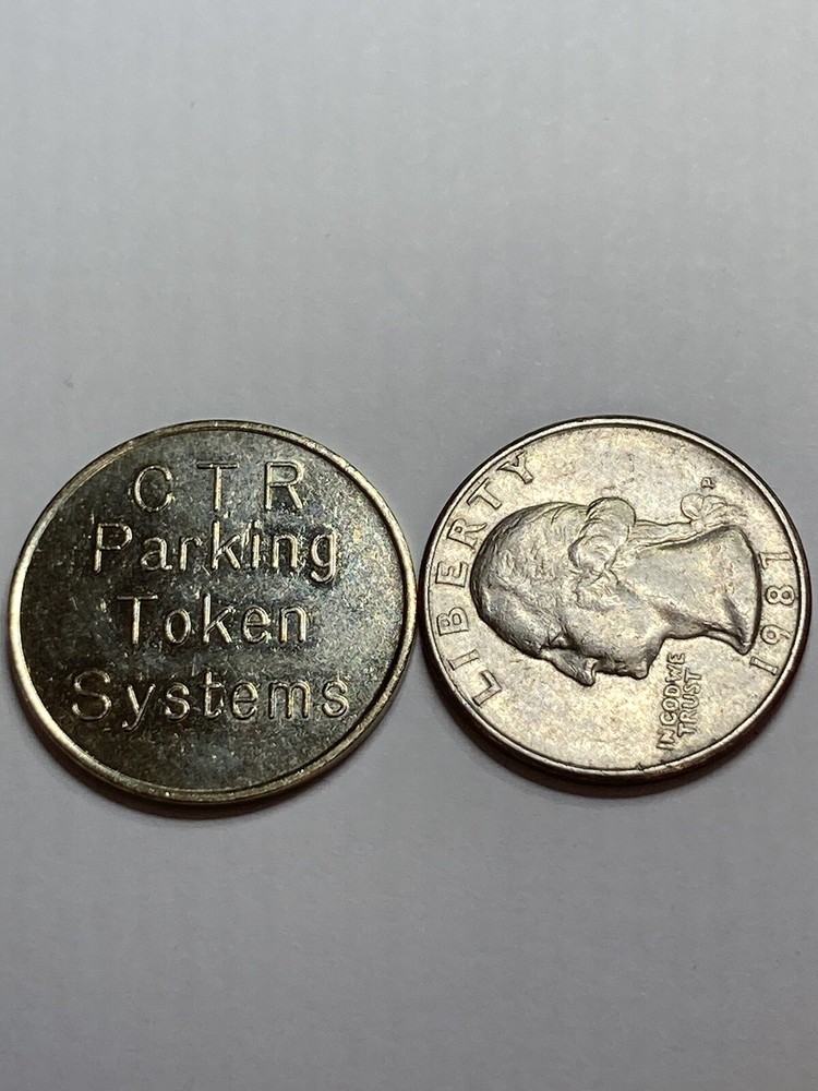 OLD CTR PARKING TOKEN SYSTEMS SILVER TONED TOKEN #qc1