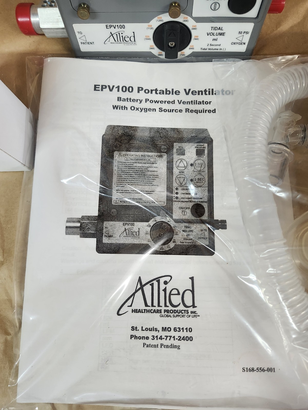 Allied Healthcare Ventilator EPV100 in open box with Power Supply Never Used