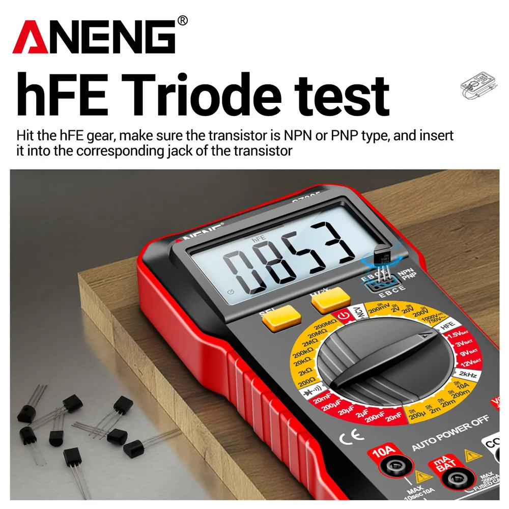 Professional Digital Multimeter Voltage Tester AC DC Ammeter