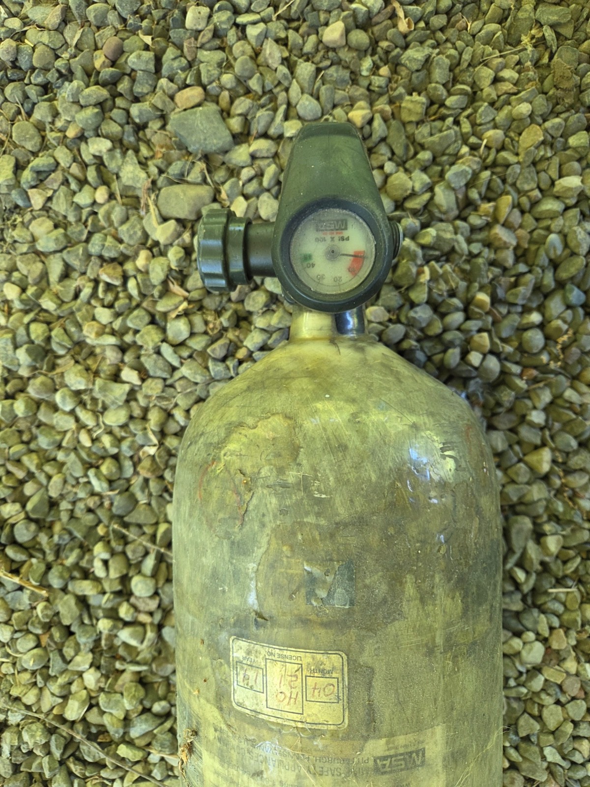 MSA 30 min 4500 psi Carbon Cylindar Air Tank VALVE & Gauge Paintball