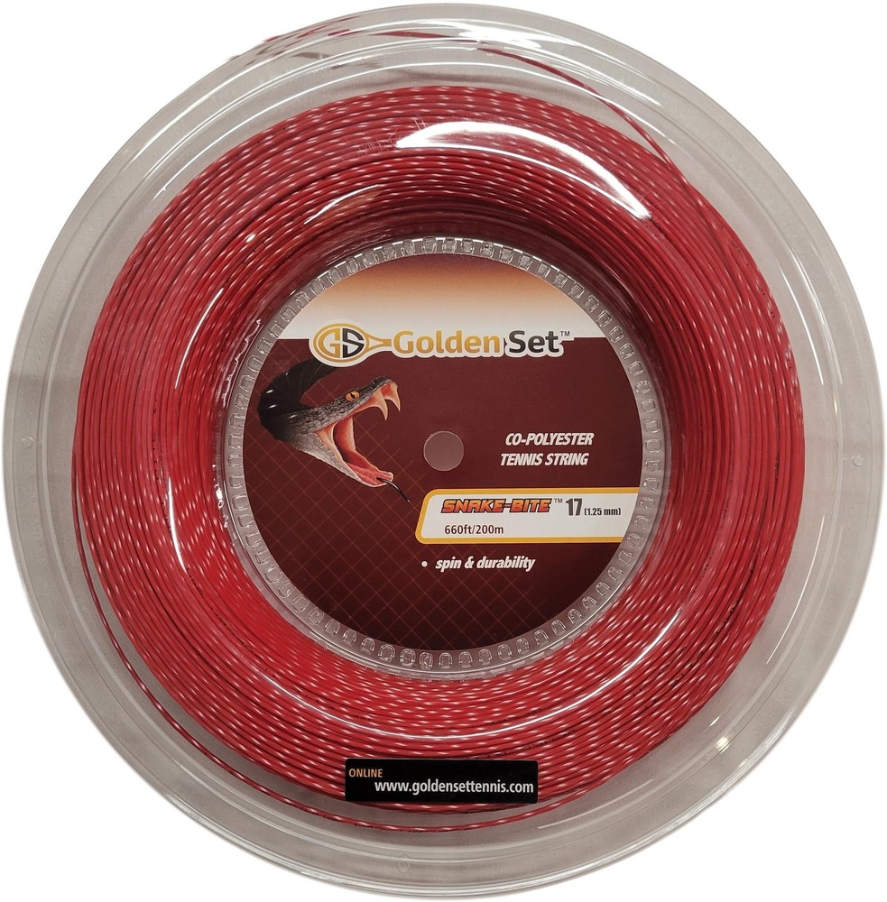 Snake-Bite Polyester Tennis String 660' Reel 17g Red