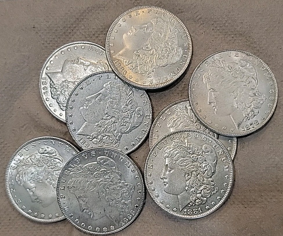 Lot of Clad Restrike Copies of US Silver Morgan Dollars