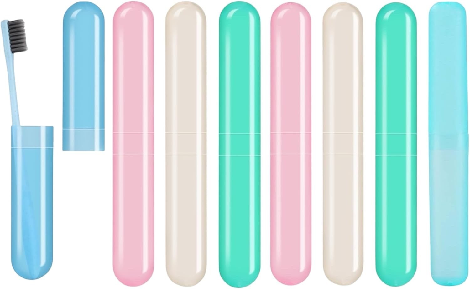 12 Pack Toothbrush Cases Holder for Travel,Bathroom,School, Toothbrush Container