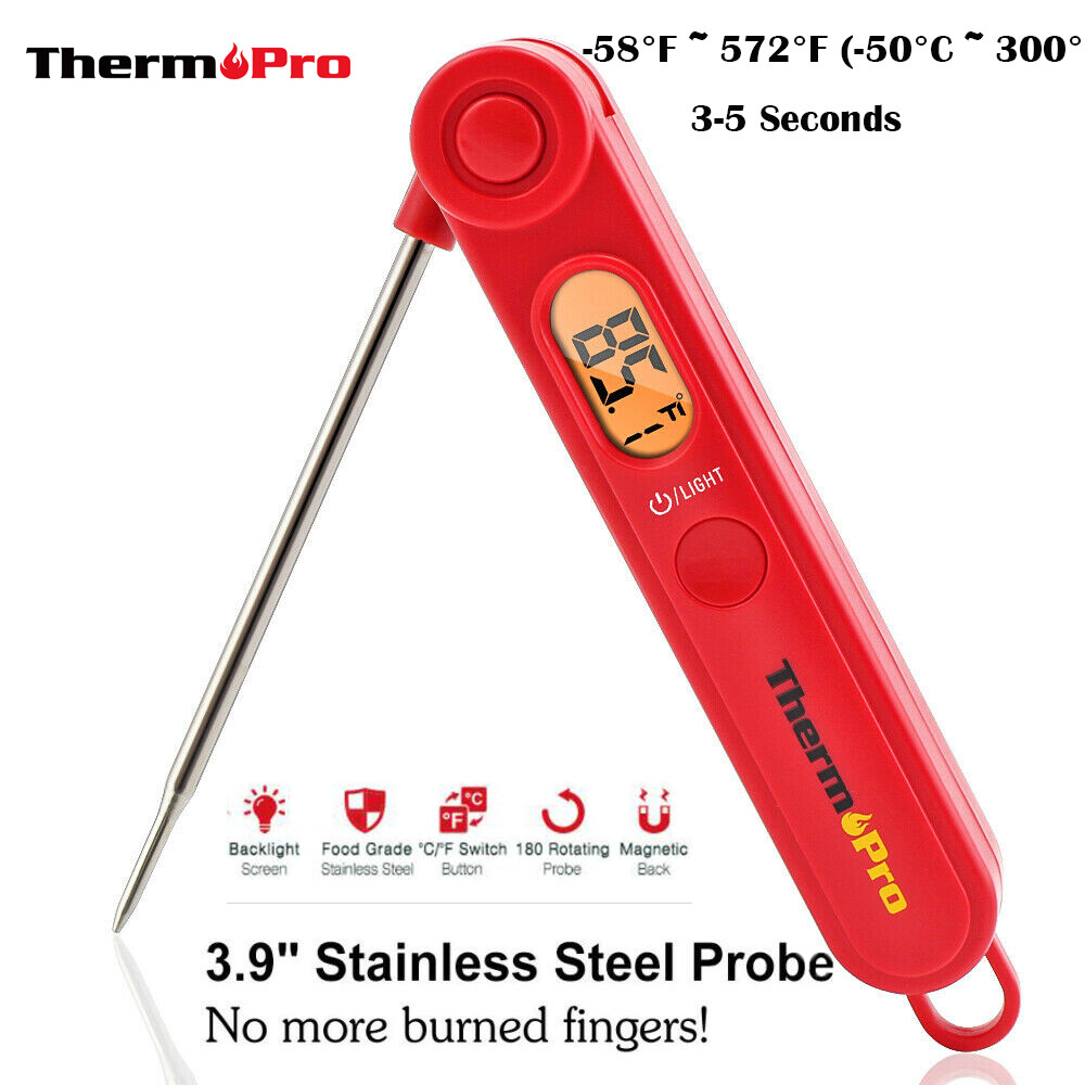 ThermoPro Instant Read Meat Thermometer Digital LCD Cooking BBQ Food Thermometer
