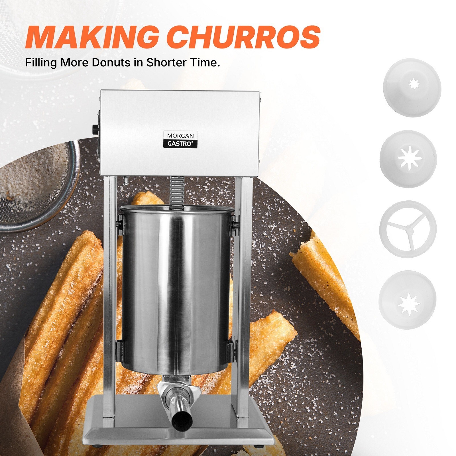 Morgangastro Electric Sausage Stuffer 10L 12L 15L Variable Speed Sausage Maker