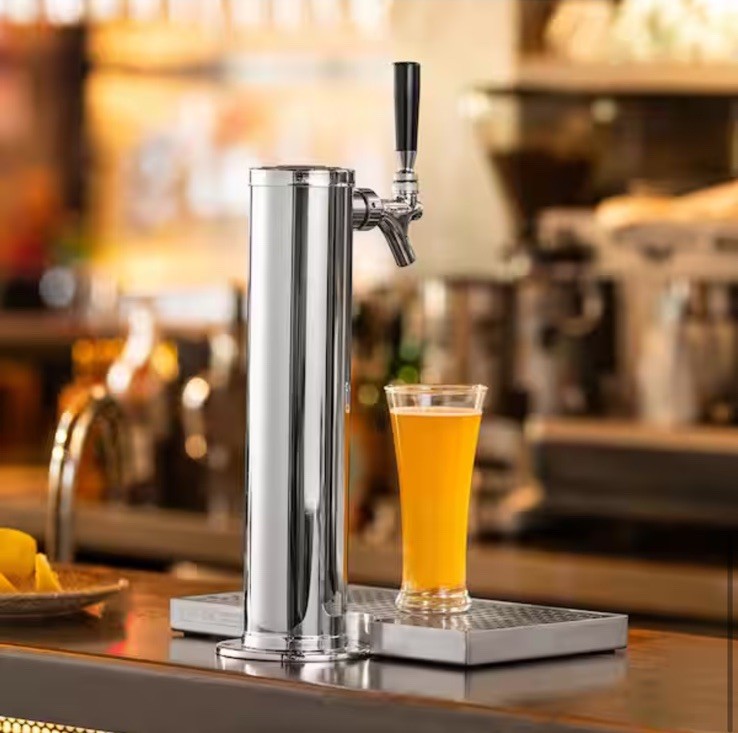 VEVOR Kegerator Tower Kit Single Tap Beer Conversion Kit with Beer Drip Tray