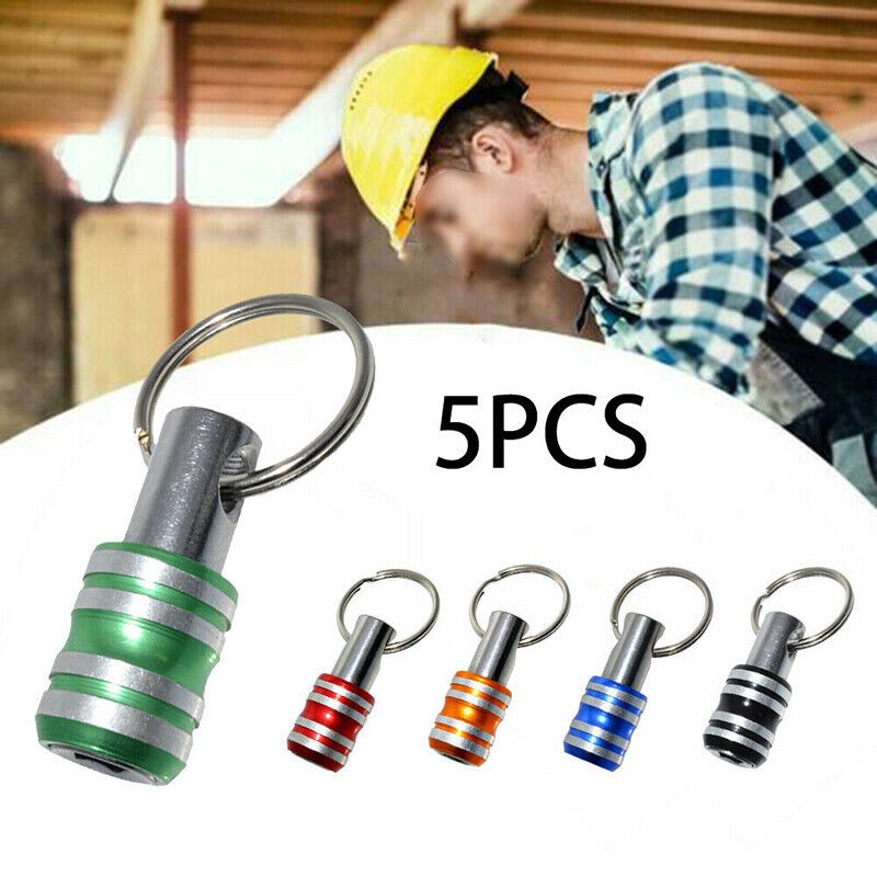 5 Pcs 1/4" Hex Shank Quick Release Key Chain Screwdriver Bit Holder Bits Set e