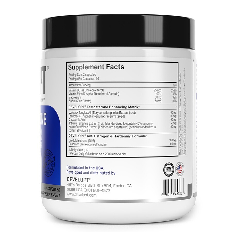 Testosterone Booster Enhancer Estrogen Blocker Muscle Builder DEVELOPT capsules