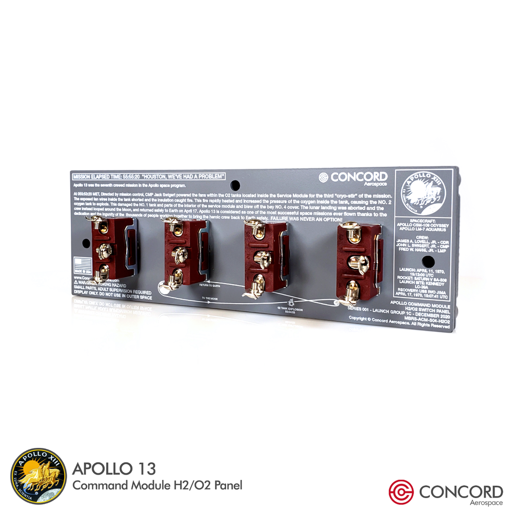 APOLLO 13 COMMAND MODULE QUAD SWITCH PANEL - H2-O2 FAN SWITCHES