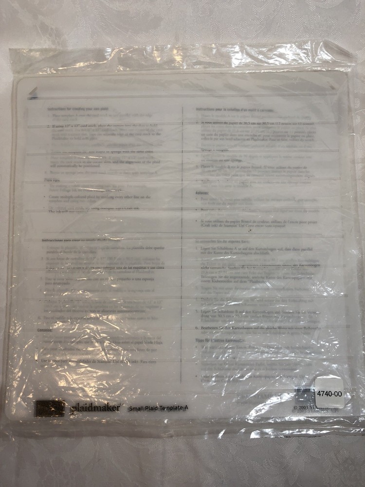Stampin' Up Memories Plaidmaker Template Set Small Plaid NEW