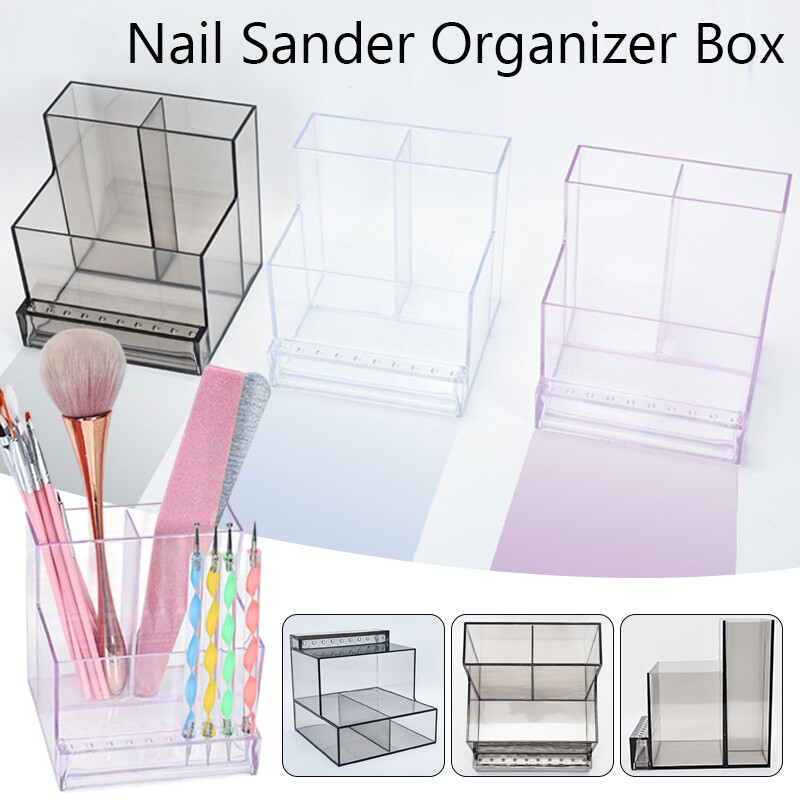 Nail Sander Organizer Box Grinding Machine Storage Manicure Container Accessory