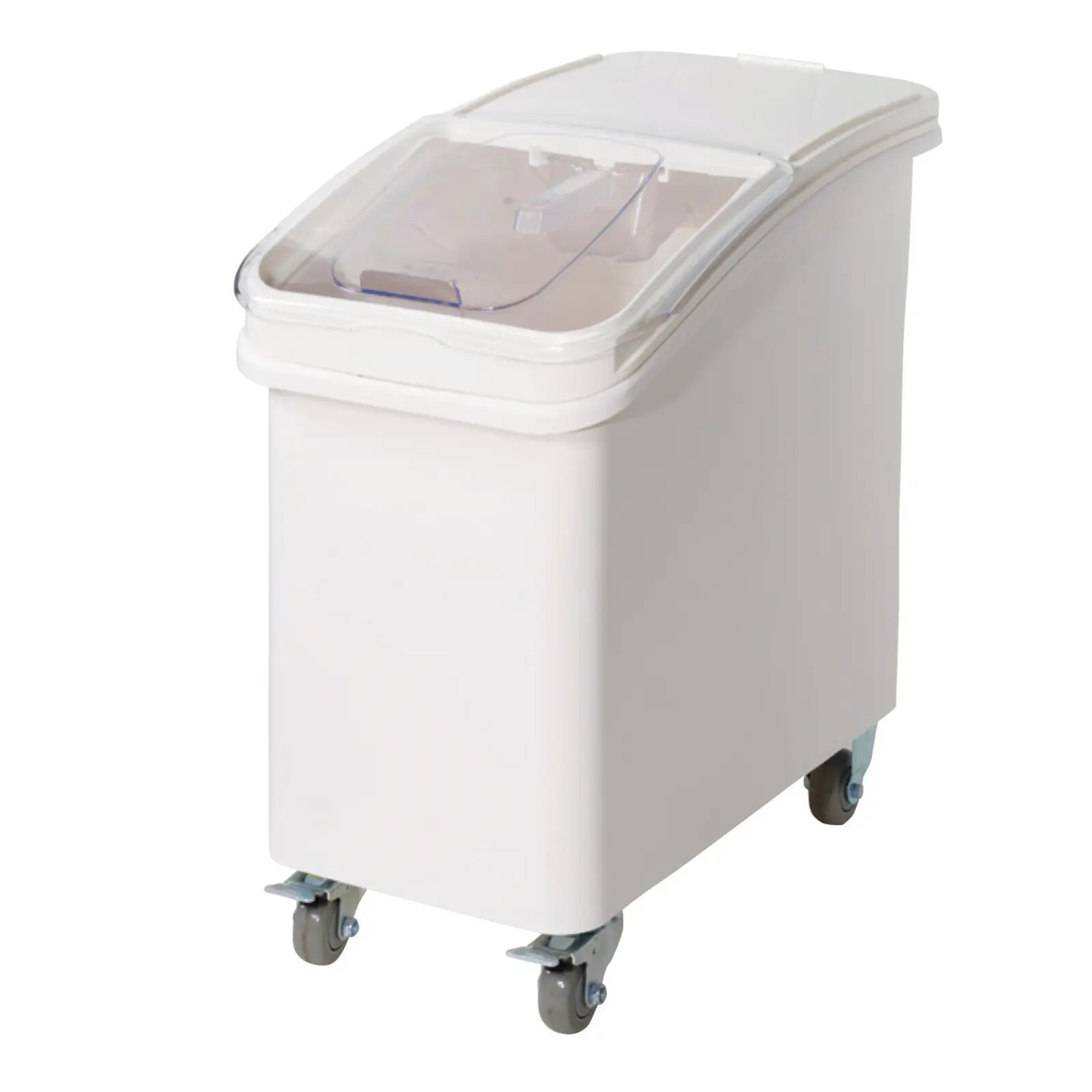 Winco IB-27 White Polypropylene 27 Gallon Ingredient Bin w/ Clear Lid