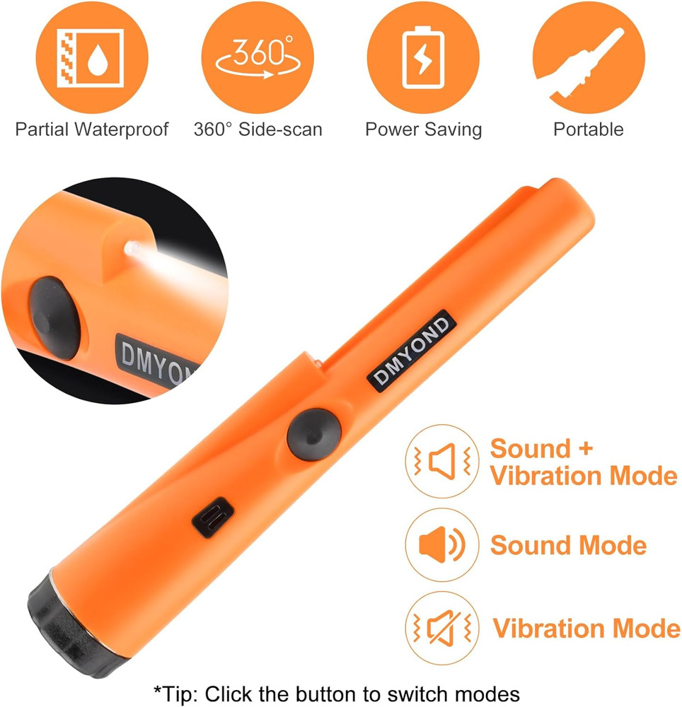 Dmyond Metal Detector Pinpointer - Professional Waterproof Handheld Pin Pointer