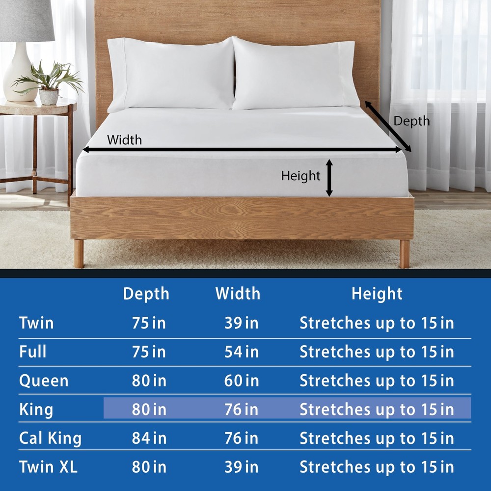 Cooling Waterproof Fitted Mattress Protector King