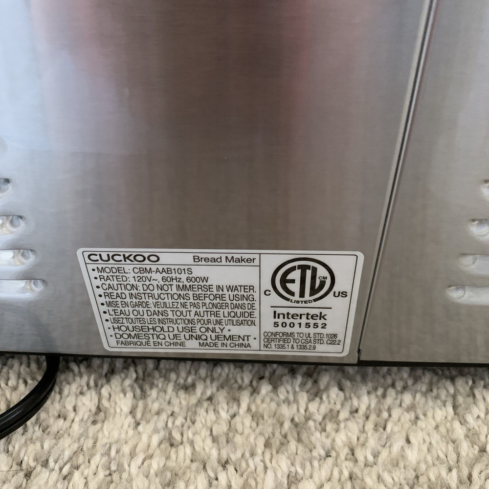 Cuckoo 2.2 lb. Multifunctional Bread Maker (CBM-AAB101S)