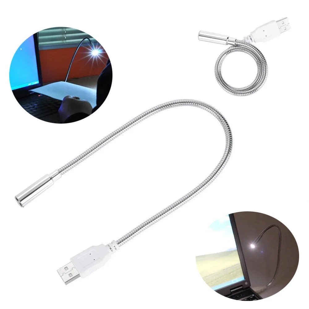Long USB Metal Snake Light Flexible Adjustable Reading Night Light Round Circle