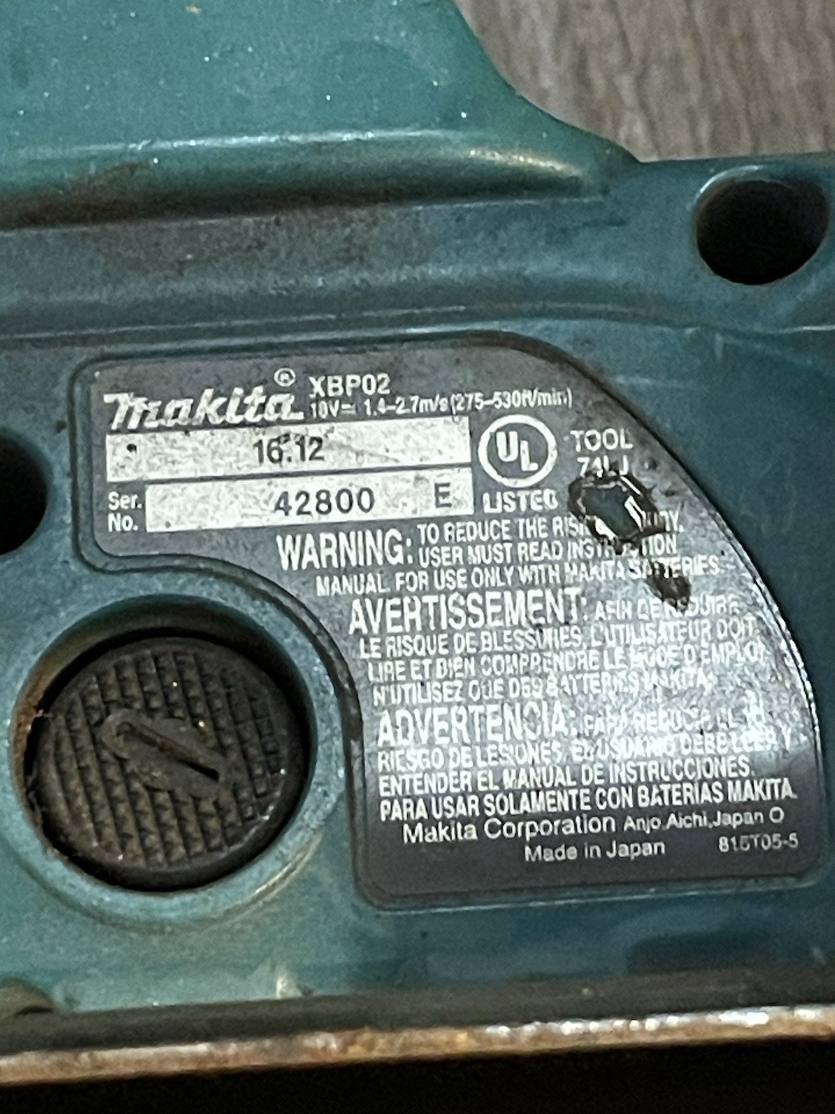 MAKITA XBP02 18V Portable Bandsaw w/ Charger, & (2) 5ah Batteries