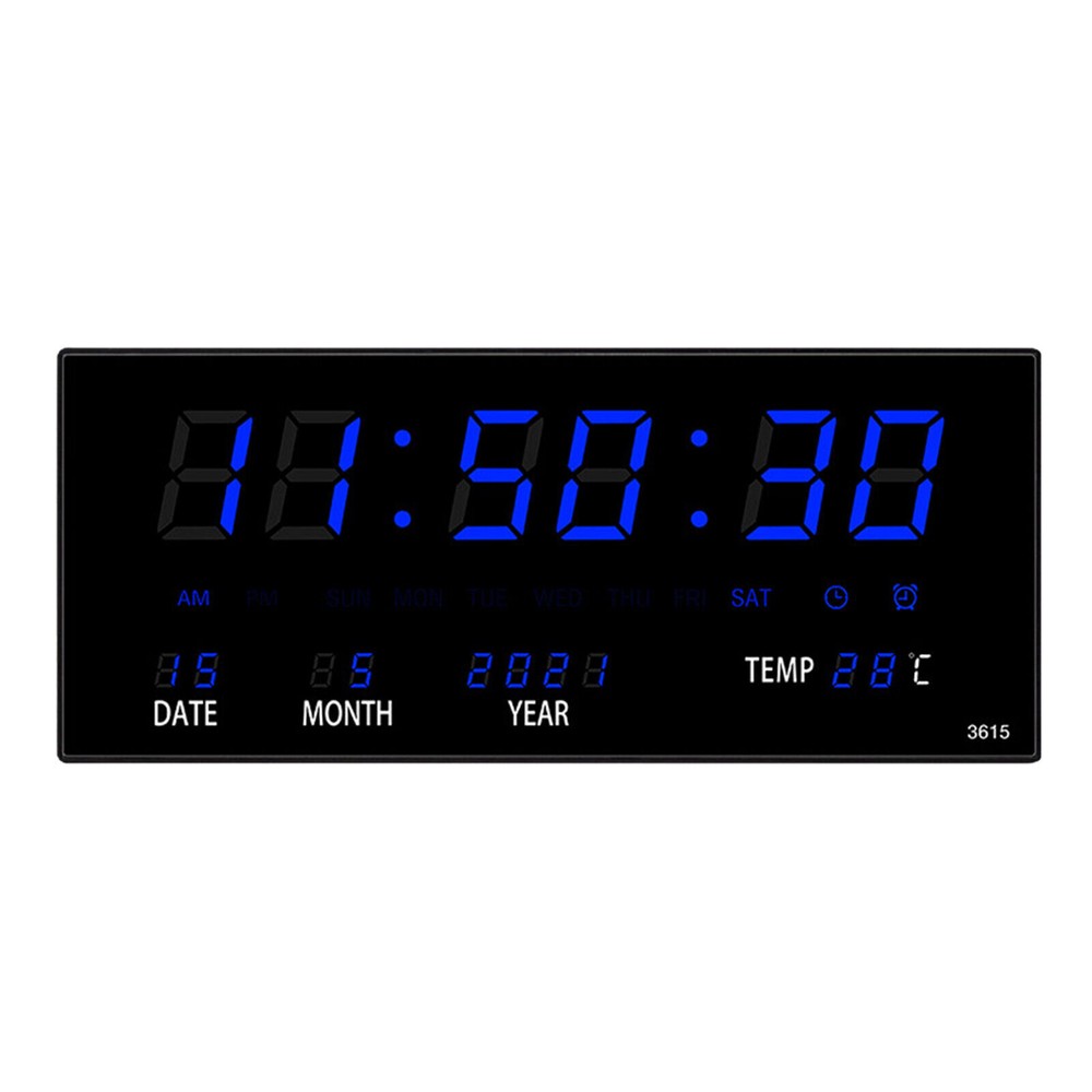 Large LED Screen Display Clock Digital Wall Clock w/ Temperature Calendar Date