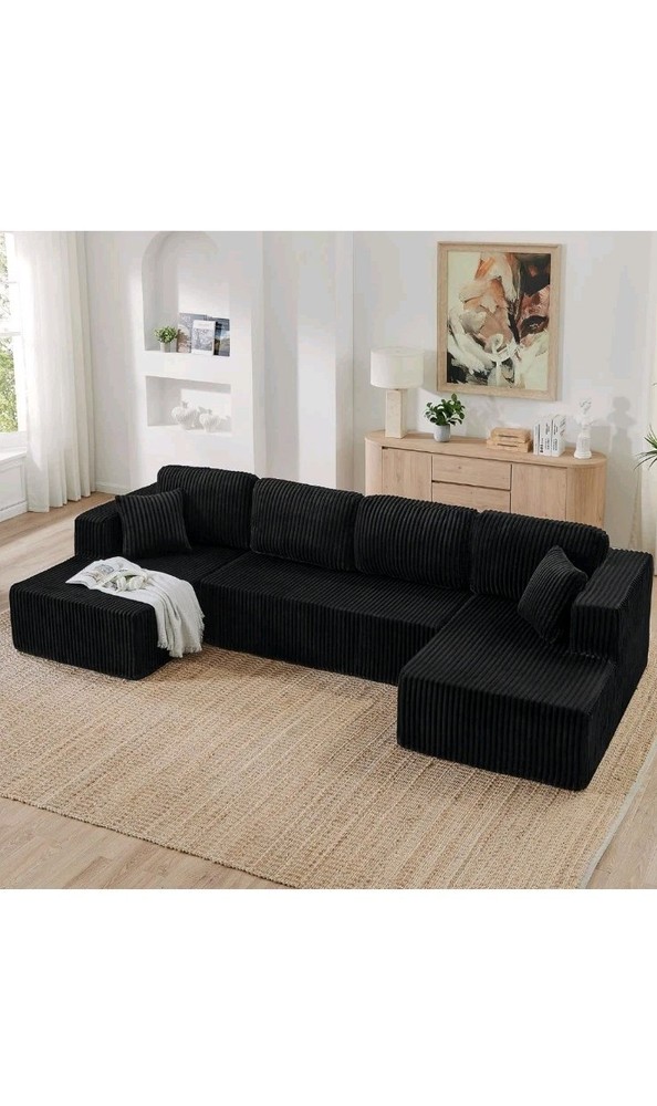 132" Modular  Luxury Corduroy Sectional Couch