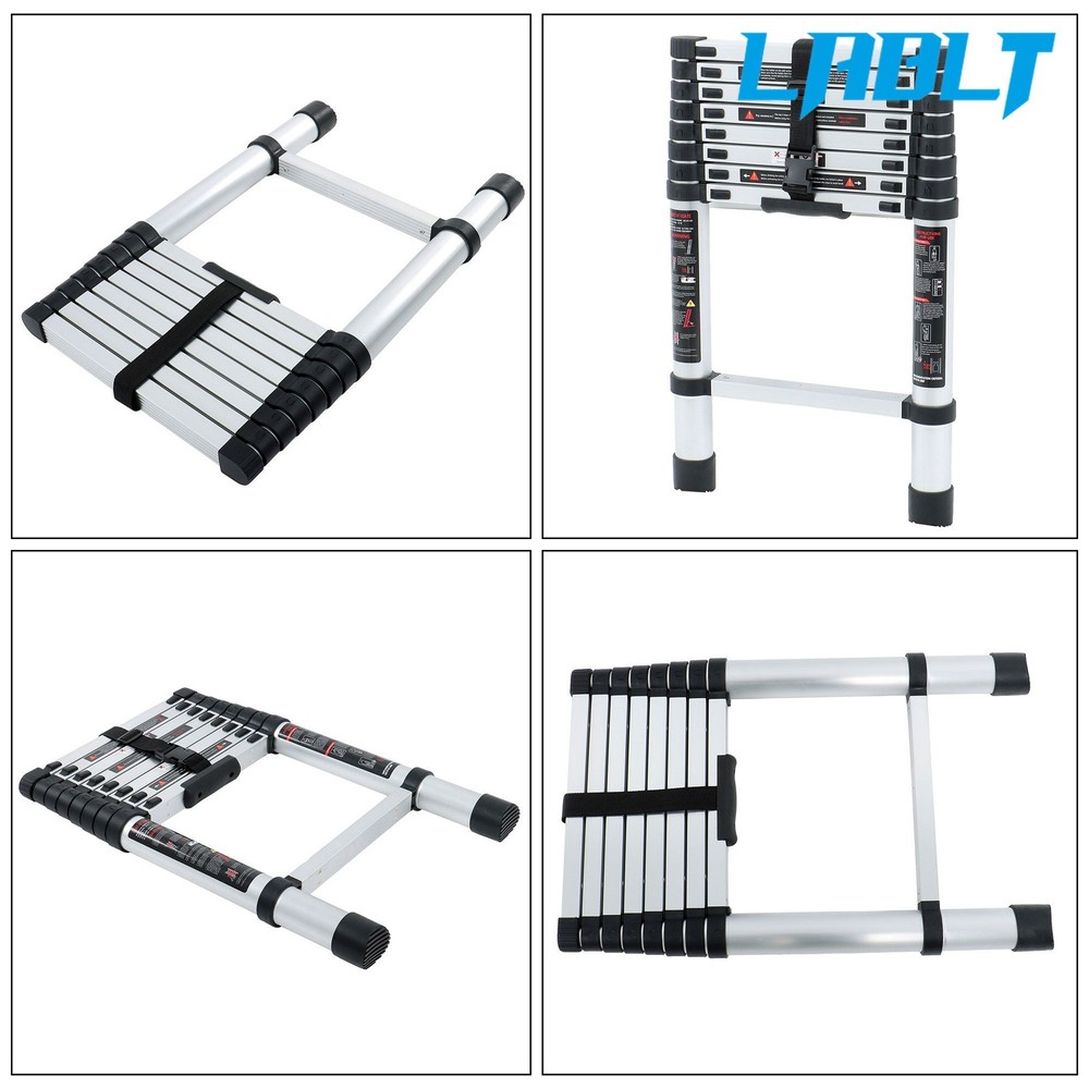 LABLT 8.5 FT Multi-Purpose Extension Ladders Collapsible Aluminum Telescoping