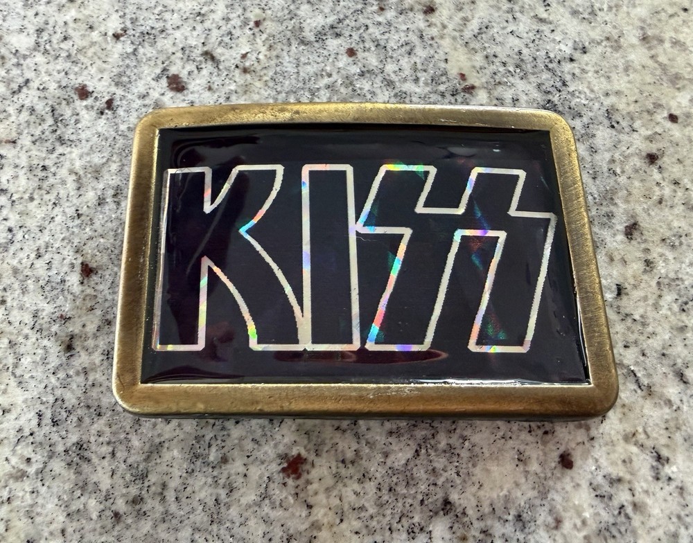 KISS 1978 LARGE BRASS MEXICO CPI PACIFICA BELT BUCKLE AUCOIN VINTAGE VERY RARE