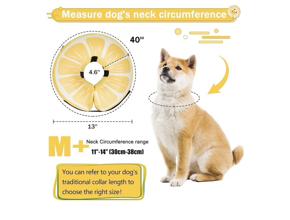 Inflatable Dog Cone Collar for Large Medium Small Dogs, Soft Adjustable Recov...