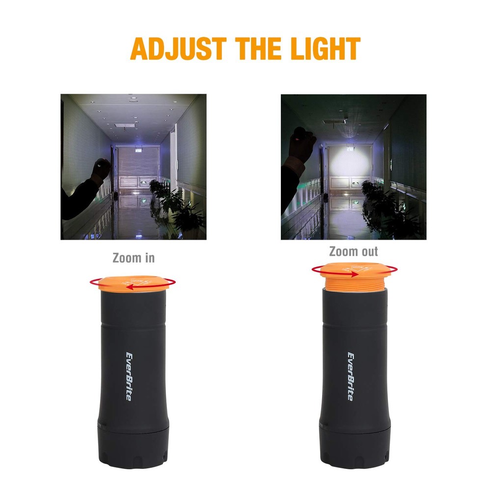 EverBrite 2-in-1 Mini Lanterns and Flashlights with 3 Modes, 2 Pack Black