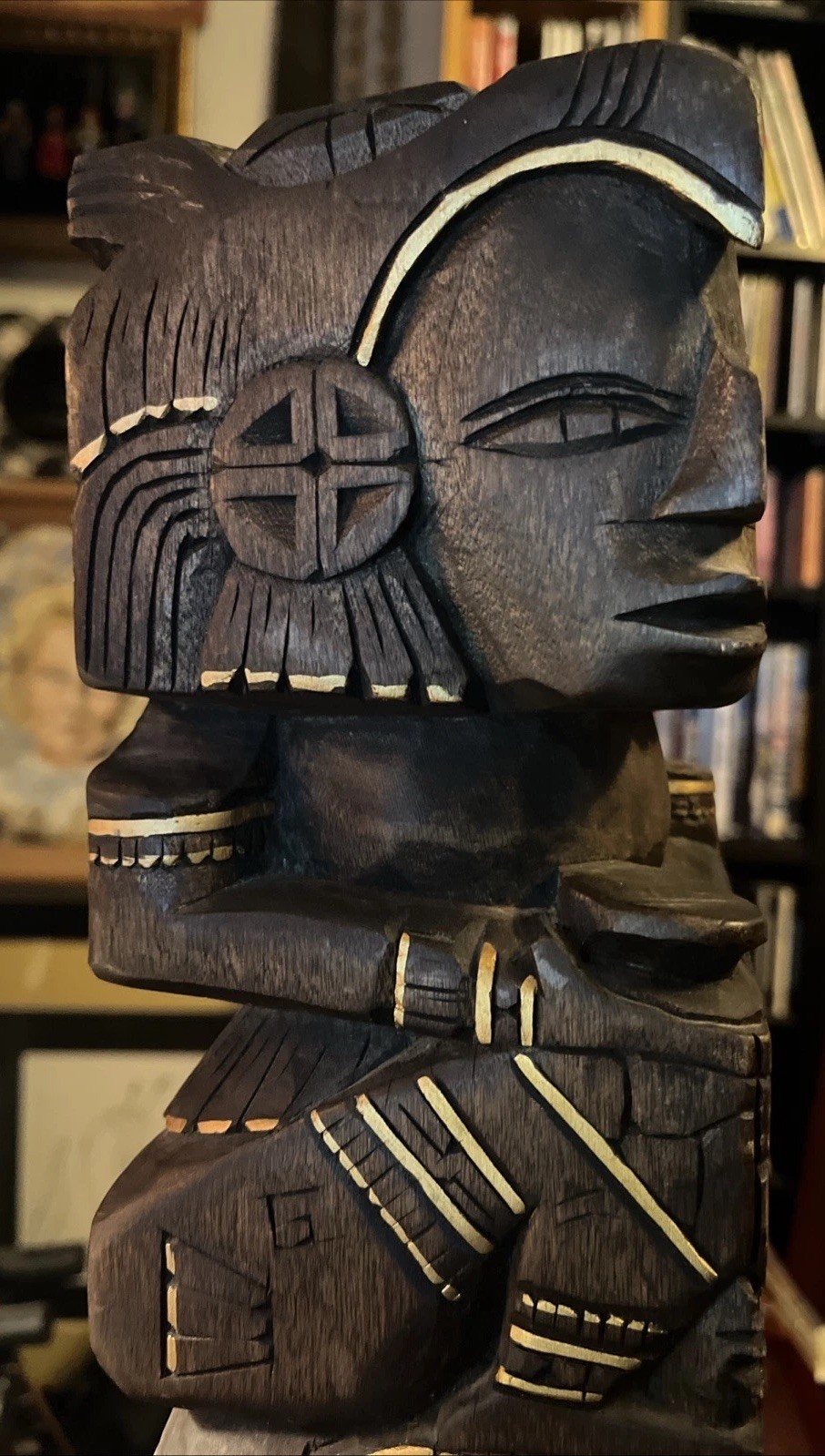 Aztec Maya Mesoamerica Totem Medicine Man Artifact Stelae Sculpture idol wood