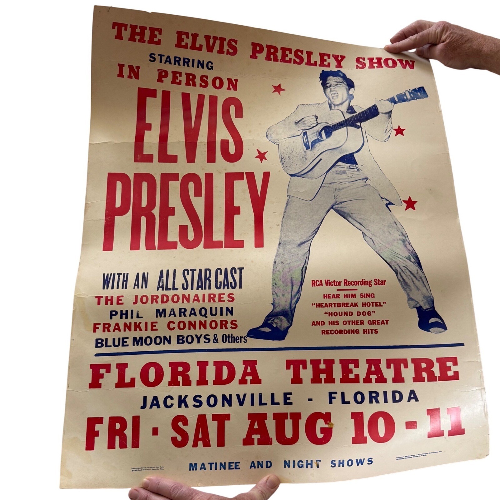 Vintage Elvis Presley Hatch Show Print Poster 1985 Letterpress Florida Theatre