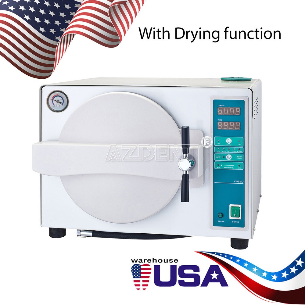 18L Dental Autoclave Sterilizer Automatic Steam Sterilization Drying Function US