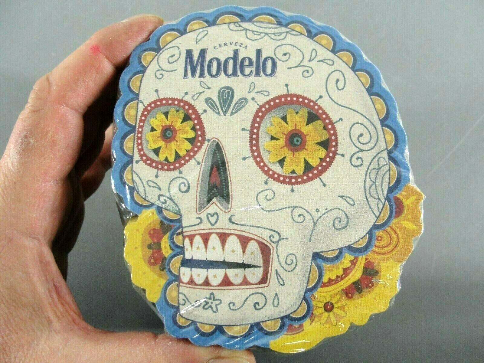 LOT 100 MODELO BEER COASTER SUGAR SKULL DIA DE LOS MUERTOS DAY OF THE DEAD NEW