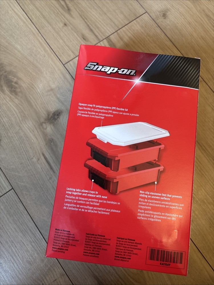 *New* Snap On Tools 2 Pc Stacking Parts Tray Red Container Box KATRAY