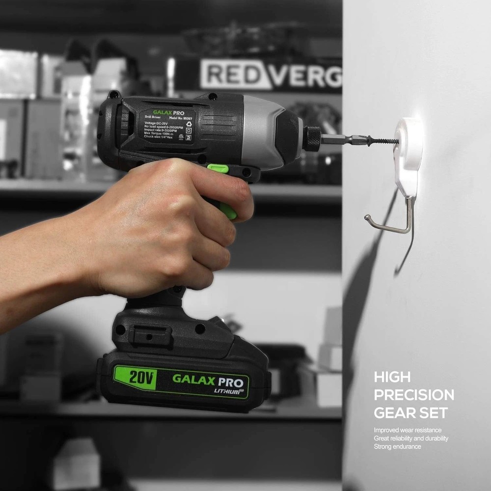 Compact 20V Lithium Ion Impact Driver with Charger & 6 Bits - Versatile Tool