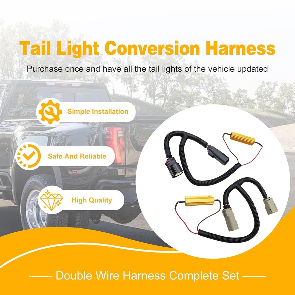 2 Pcs Tail Light Conversion Harness for LTZ 2016-2018 LED