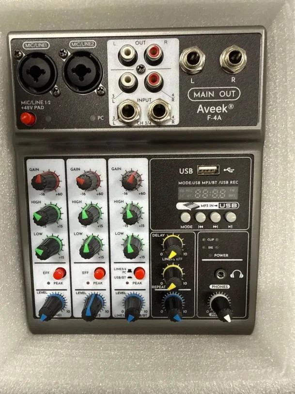 Aveek Professional 4 Channel Mini Audio Mixer DJ Console
