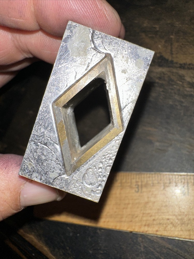 Print Block “ Diamond Frame “ Room For Type, Brass & Lead.
