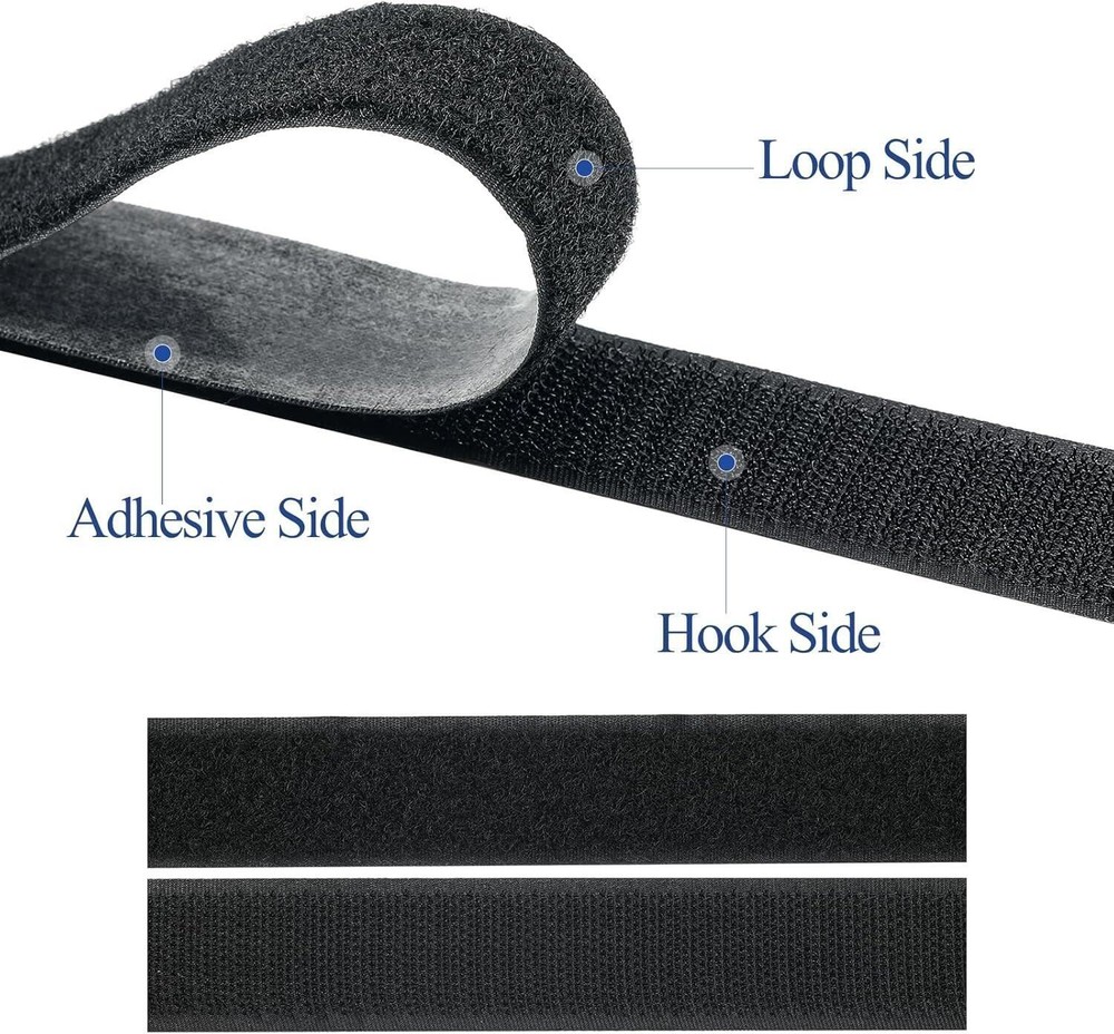 3m Hook and Loop Tape with Adhesive, Heavy Duty Self Sticky Interlocking Tape