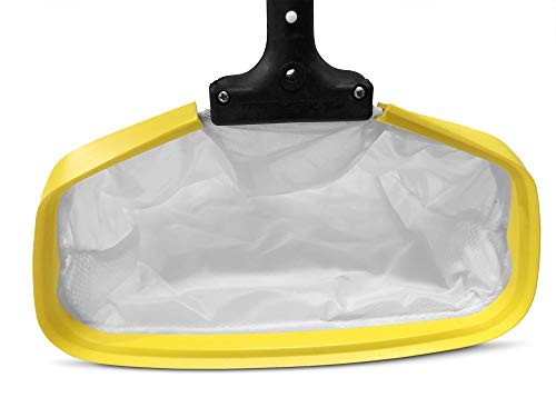 Pool Net - 14" Round, Yellow, Plastic, Polycarbonate Handle, Compact, Durable