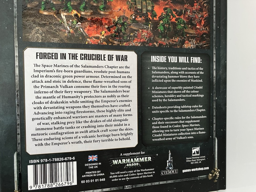 Warhammer 40,000 - Salamanders Codex Supplement. Hardcover