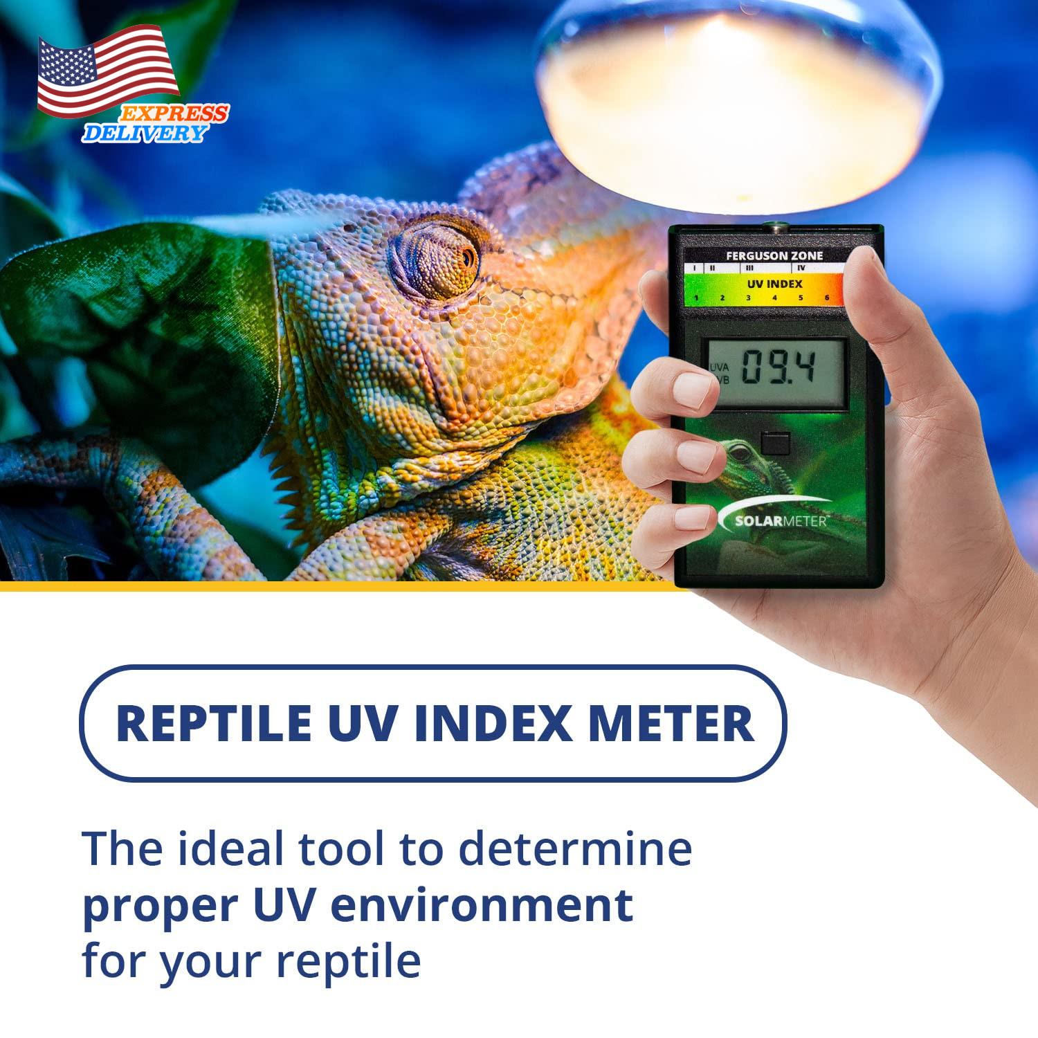 6.5R Reptile UV Index Meter Digital Radiometer for Measuring Ultraviolet Light
