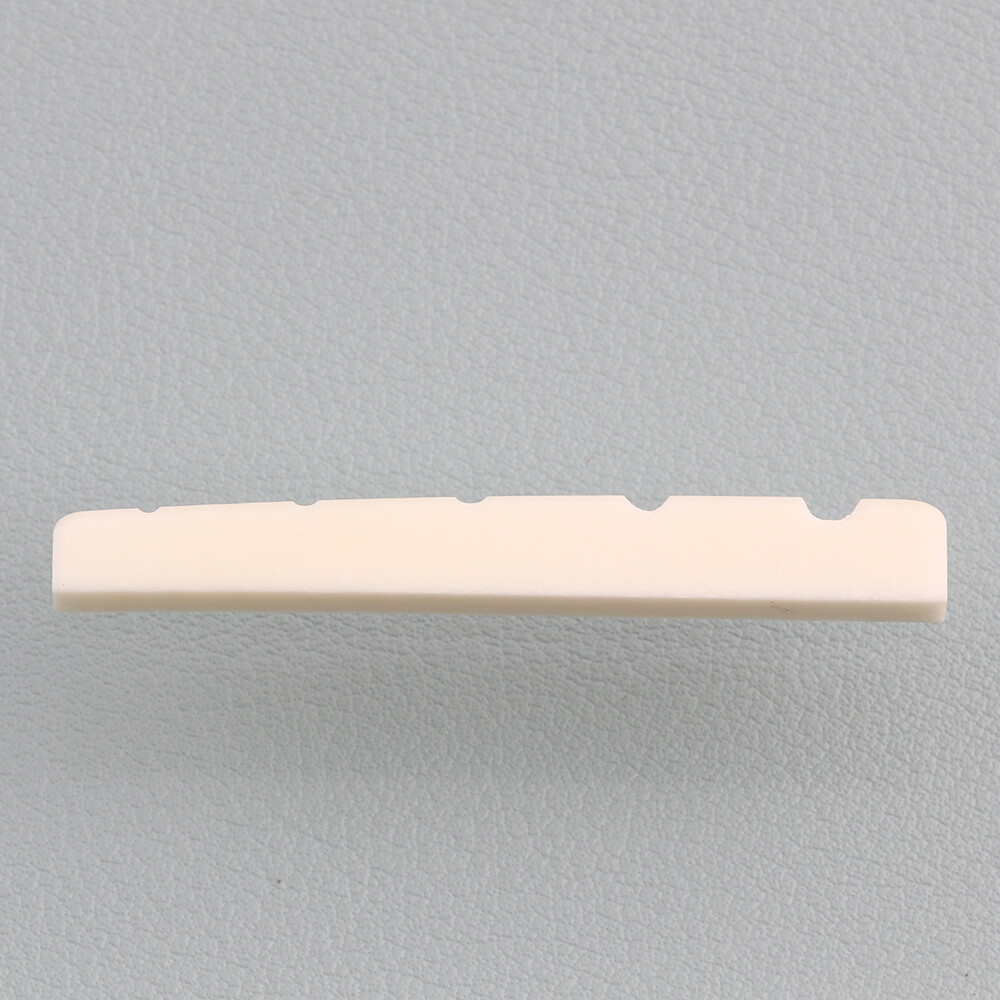 2PCS Slotted Flat Bottom Bleached Bone Nut for 5-String Electric Bass 45mm