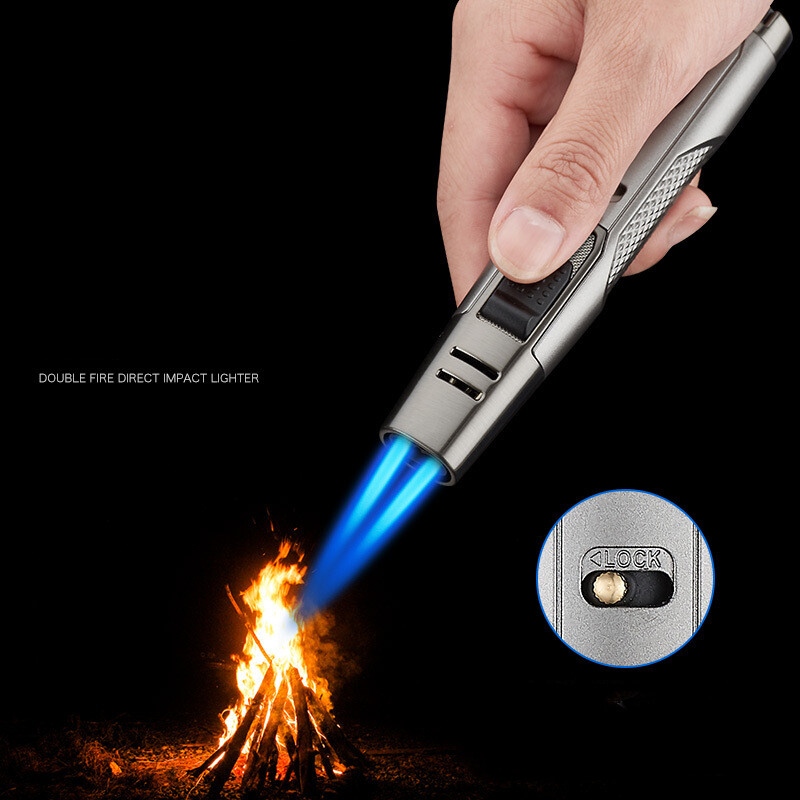 Windproof Cigar Lighter Torch Lighter Jet Butane Lighter with Refillable lock