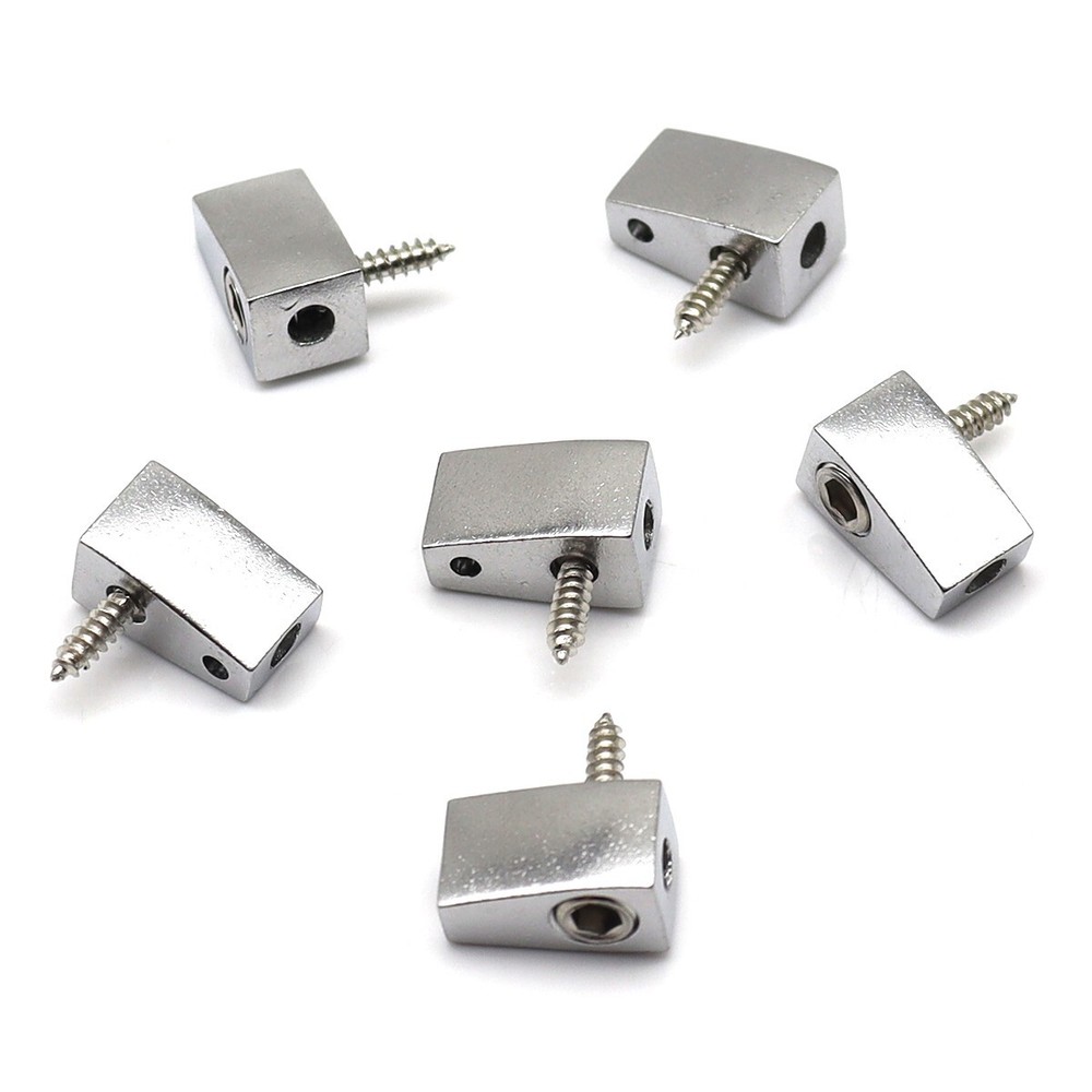 6 String Single String Bass Bridge Headless Individual Bridges and Nuts Silver
