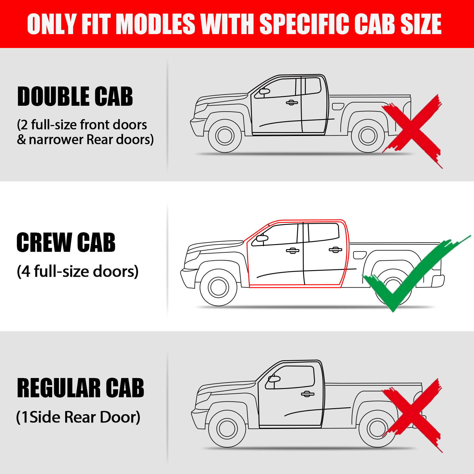 For 2024 Toyota Tacoma Double/Crew Cab 3" Drop Running Boards BLK Side Step BCTA